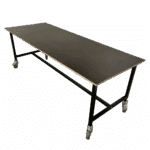 Packing table on wheels - angled from front