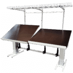 Height adjustable table with tilt function - 2500x1000 mm (from front inclined slanted slabs)