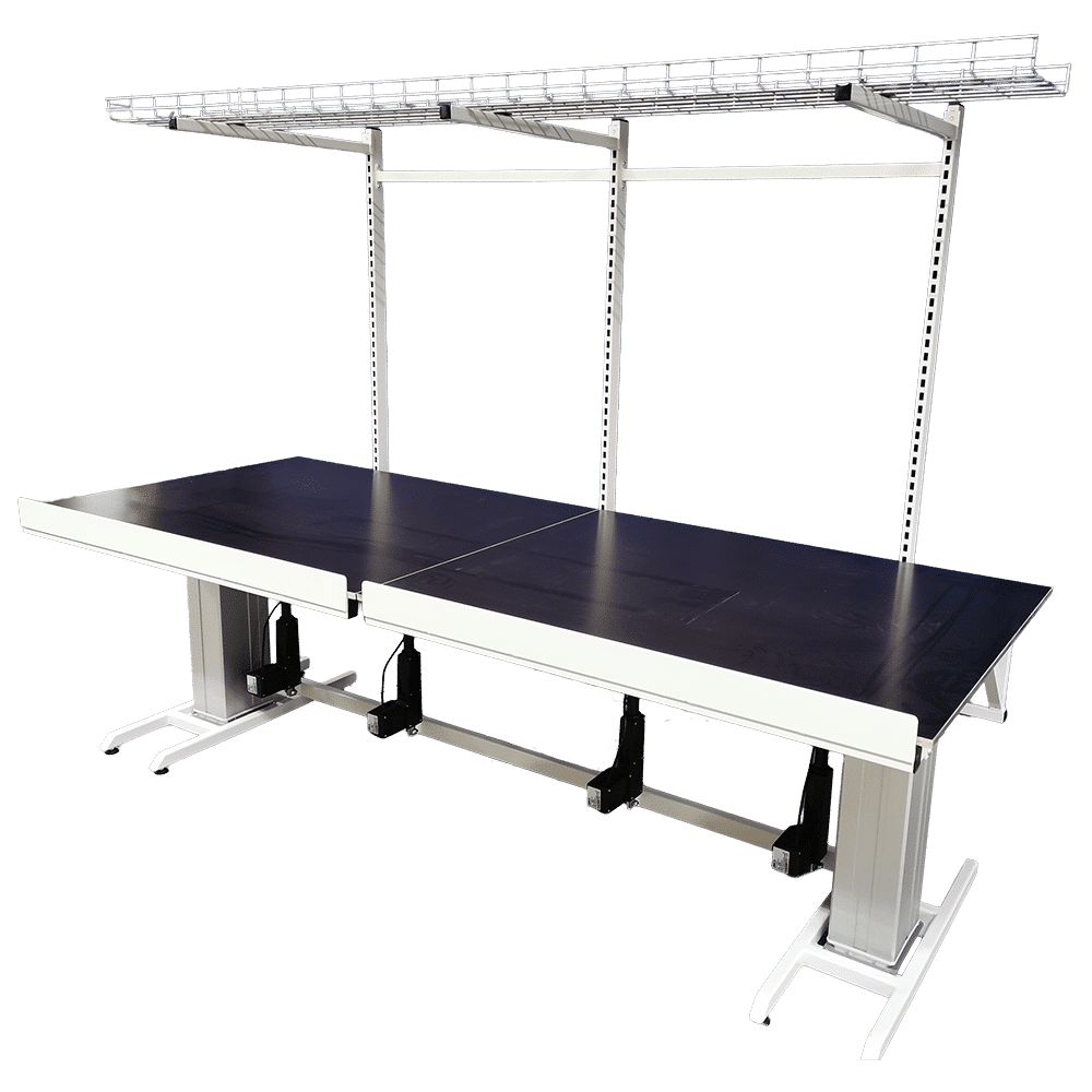 Height adjustable table with tilt function - 2500x1000 mm (front inclined flat plates)