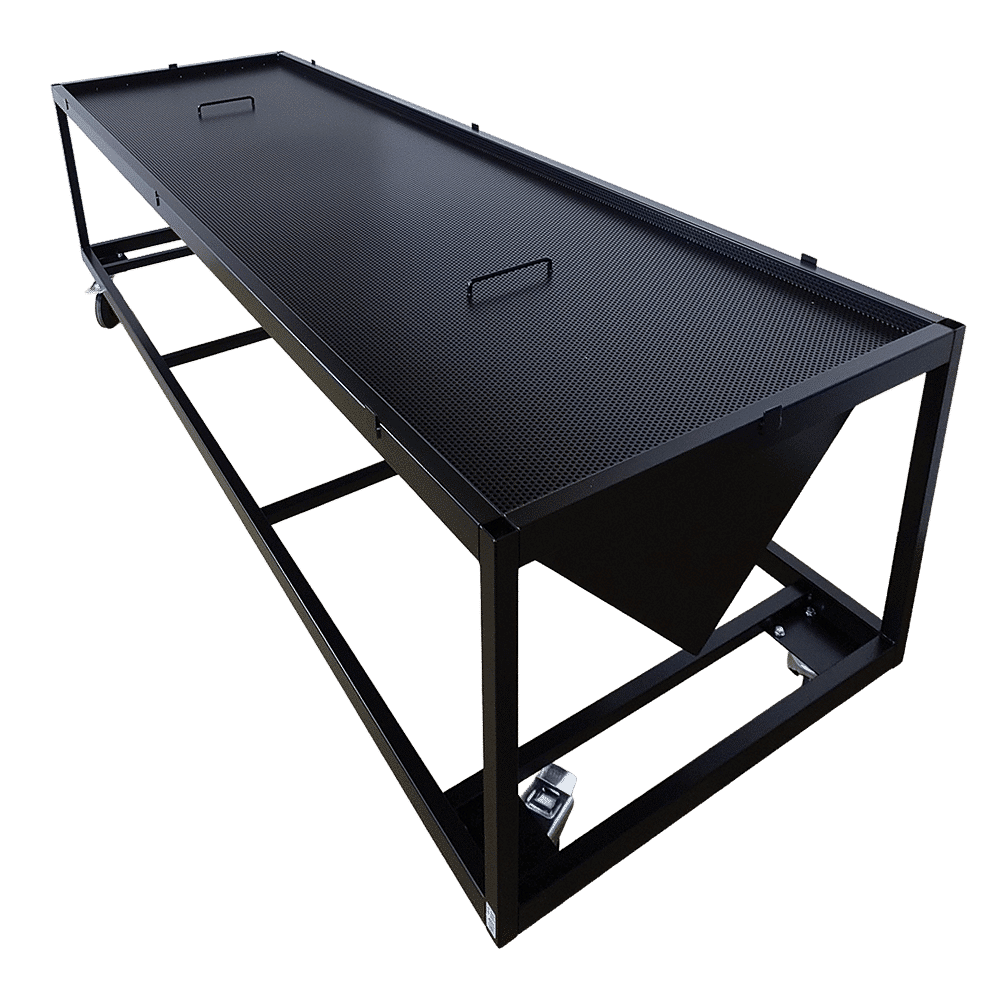 Extraction table on wheels - inclined outdoor table top