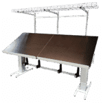 Height adjustable table with tilt function - 2500x1000 mm (from front inclined straight plates)