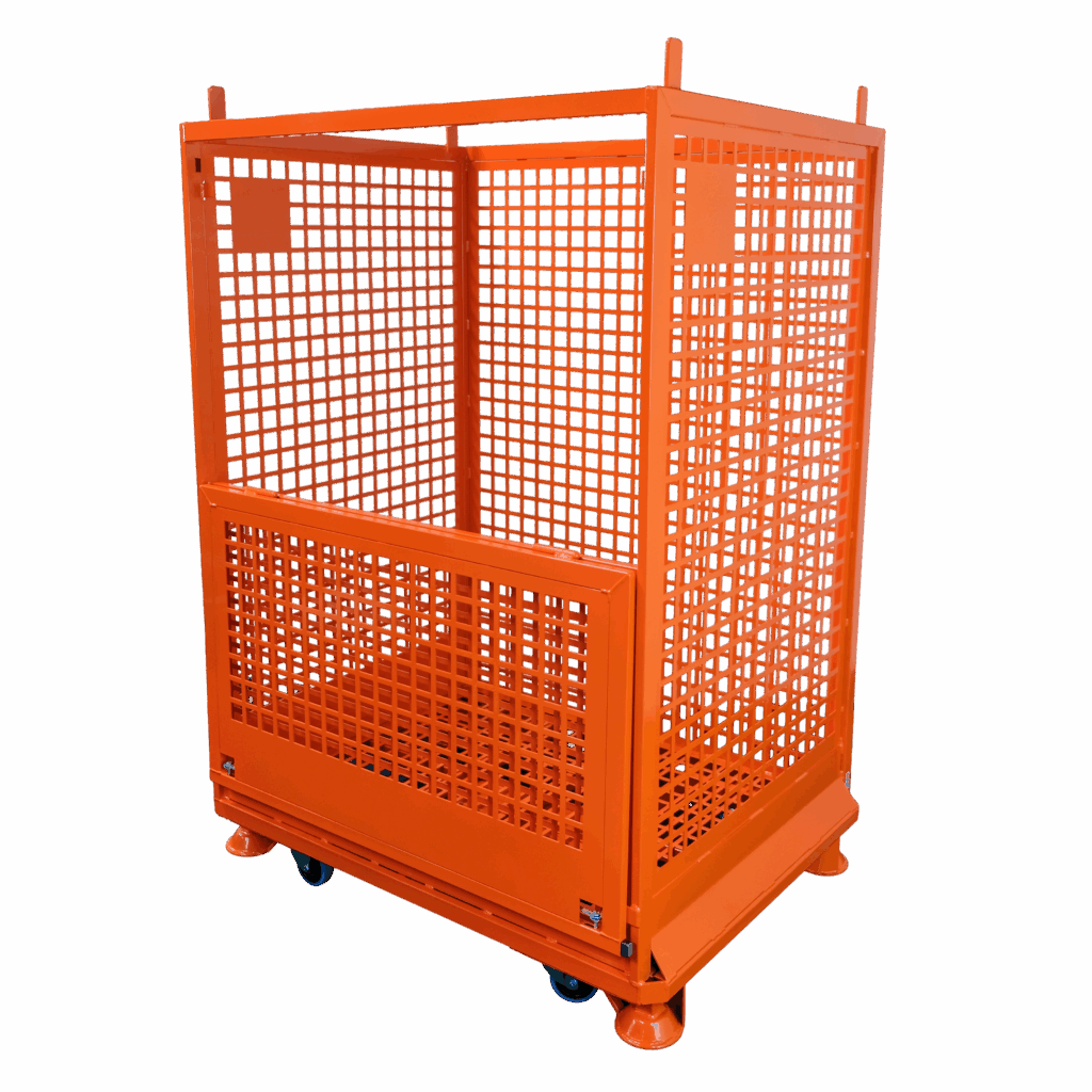 Gitterbur med foldbar side - forfra skrå