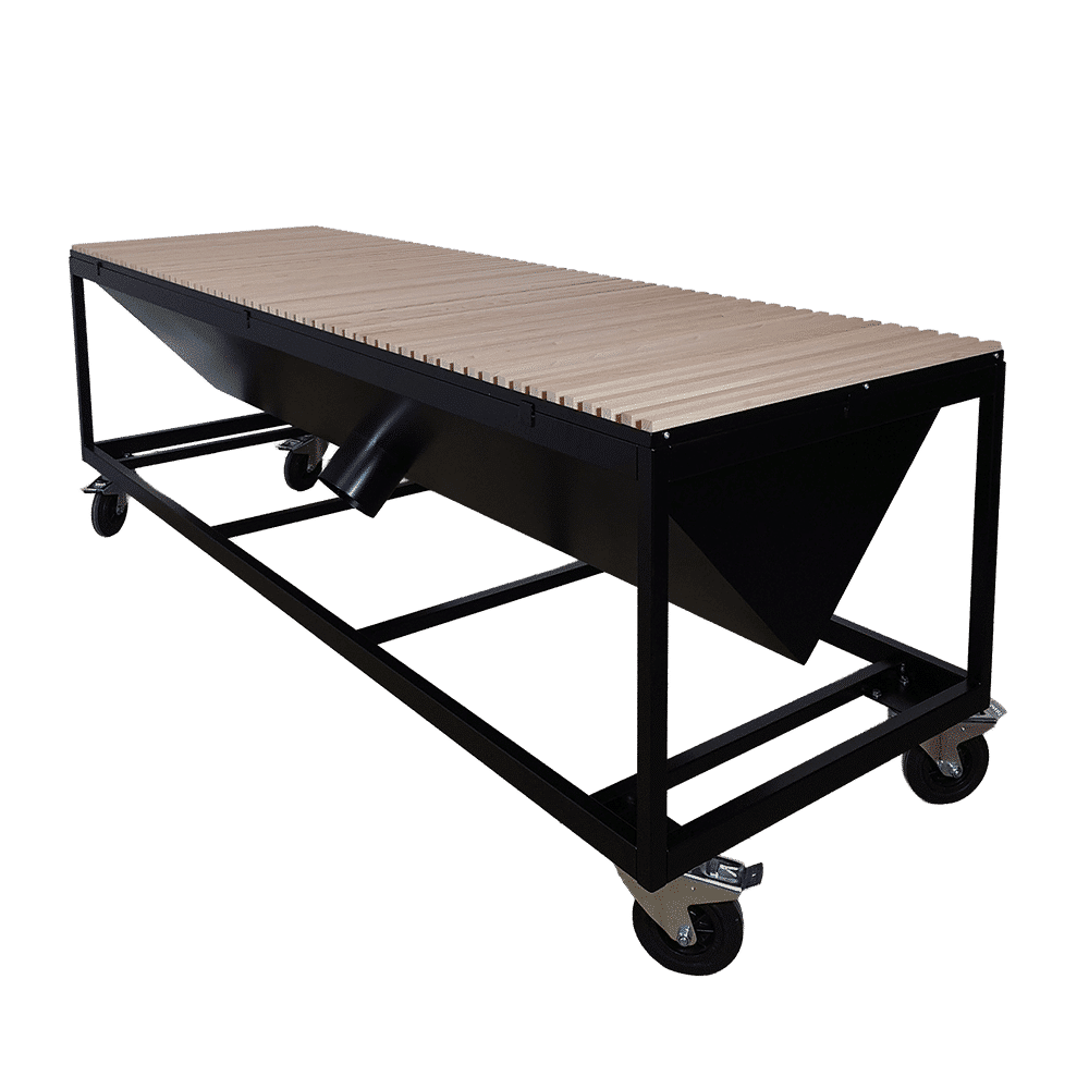 Extraction table on wheels - inclined