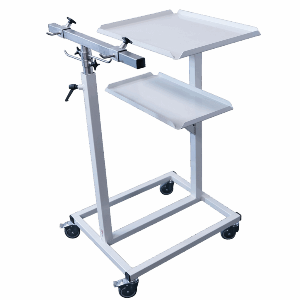 Packing stand on wheels with bag holder