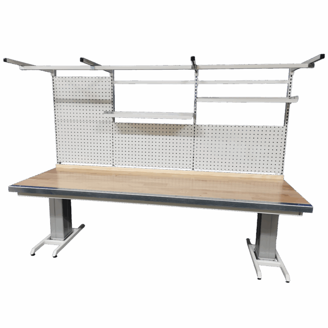 Lowering table with superstructure - 2000x800 mm (front oblique with updated superstructure)