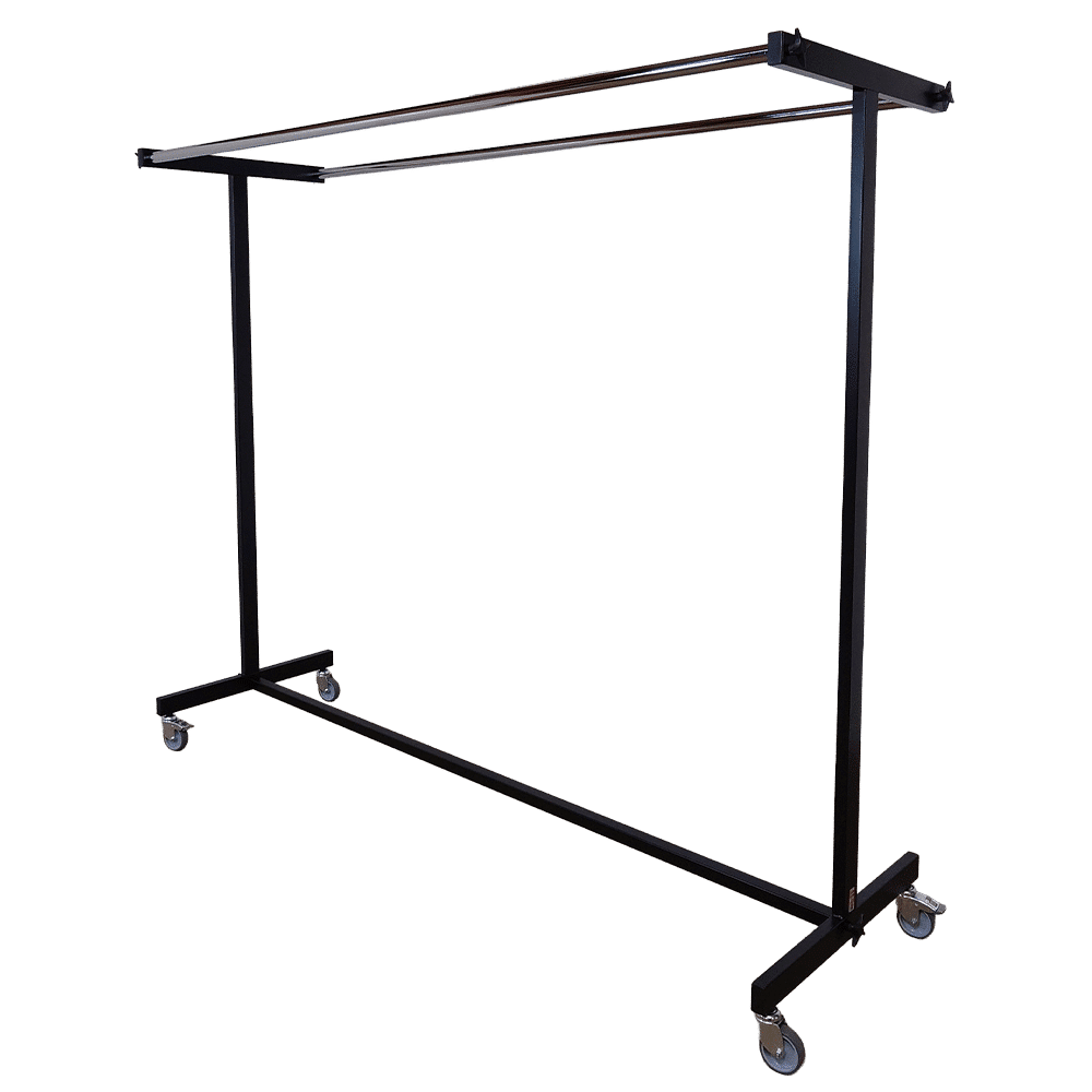Hanger rack with removable rods - angled from front