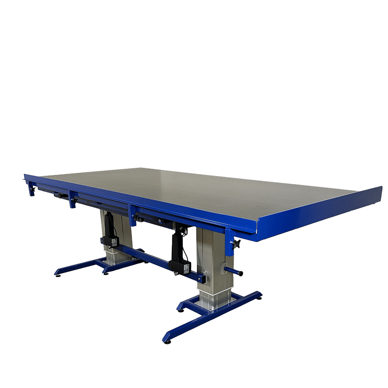 Sit-to-stand desk with tilt function - 2100x1000 mm - Erg-O-Lift 300 (tilted from front down)