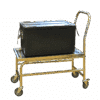 Stainless steel roller table with push bar - 600x400mm