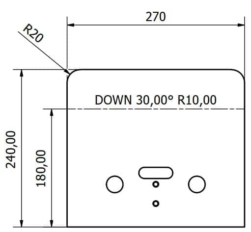 Curved bracket in 10mm plate