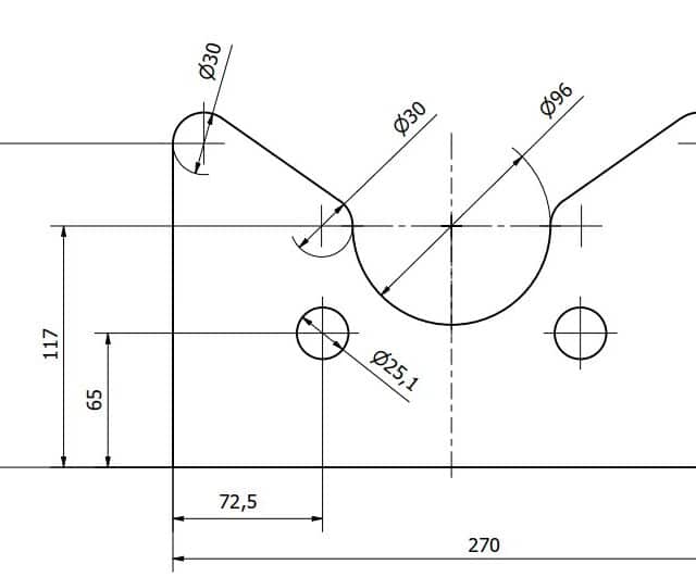 Schneiden Sie die Halterungsplatte in 10mm