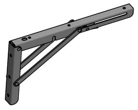 Stainless steel hinge bracket for shelf. 165x305mm. Shelf boy