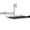 Keyboard and monitor holder with arm - for back column