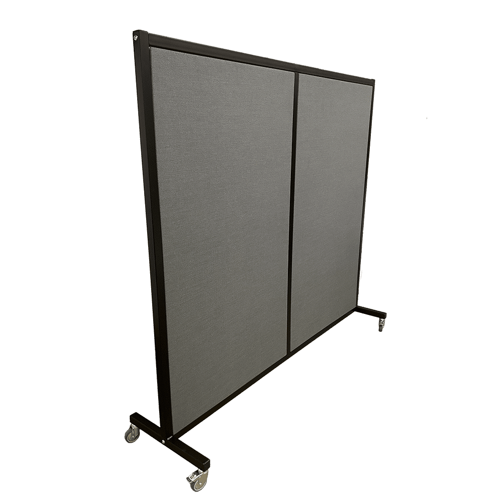 2-sided Screen wall on wheels - 1800x2000mm - oblique image