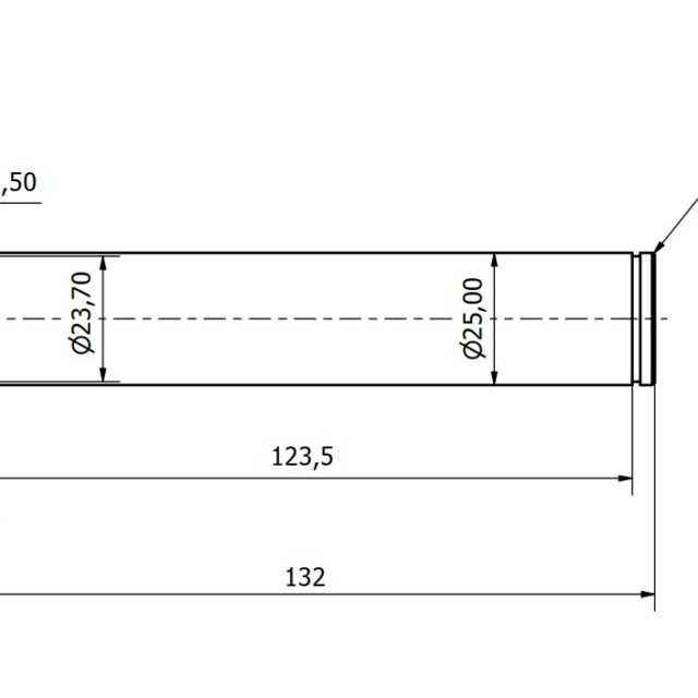 Shaft Ø25 x 132mm