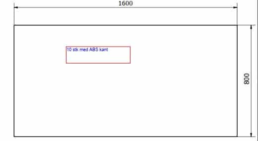 B100000 Arbeitsplatte 1600x800x24 hellgrau