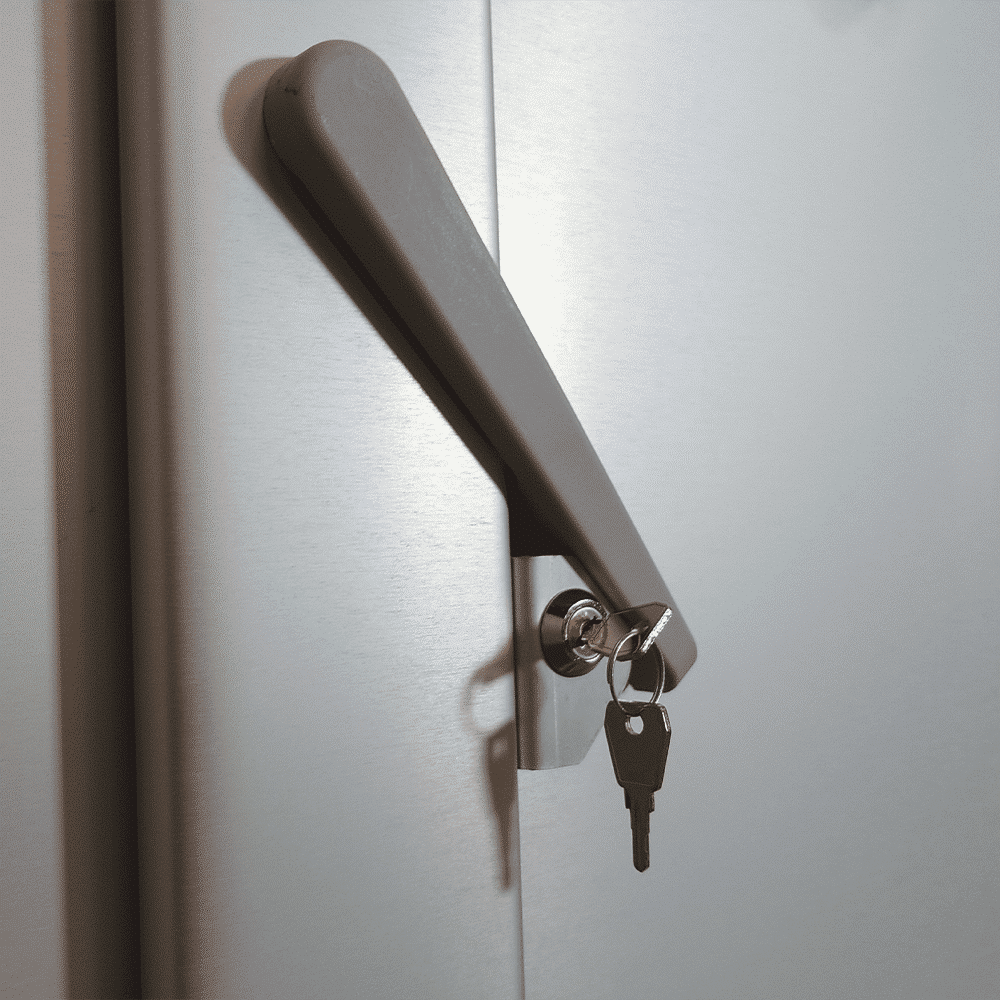 Skabsvogn - Closeup af låsemekanisme